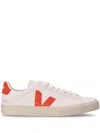 Veja Campo Chromofree Sneakers In Extra White Orange Fluo