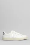 Veja Esplar White Sneakers With Contrasting Side Logo In Leather Woman In White
