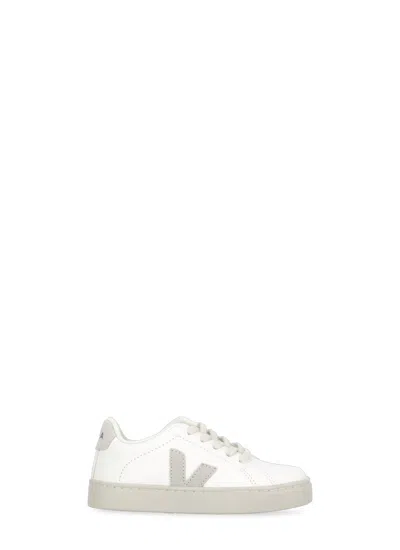 Veja Kids' Esplar Lace-up Leather Sneakers In White