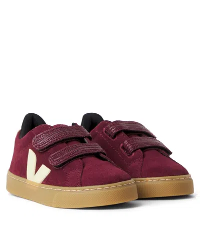 Veja Esplar Suede Sneakers In Burgundy