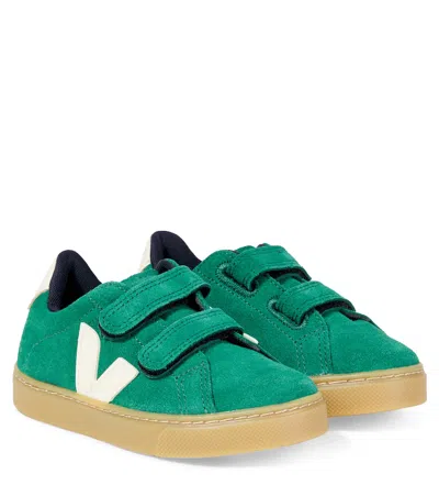 Veja Kids' Esplar Suede Sneakers In Green