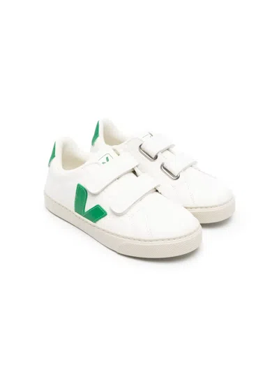 Veja Kids' Esplar Touch-strap Sneakers In White