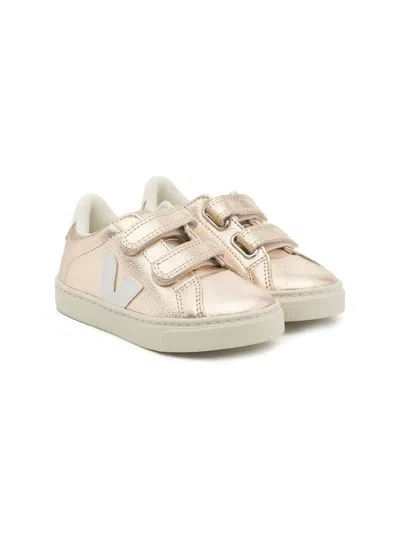 Veja Kids' Esplar Touch-strap Trainers In Metallic