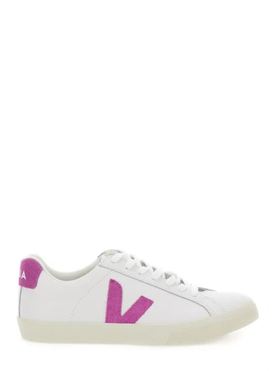 Veja Campo Chromefree Leather Extra White Mulberry Trainers In Purple Suede