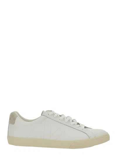 VEJA ESPLAR WHITE SNEAKERS WITH LOGO ON THE TONGUE IN LEATHER WOMAN