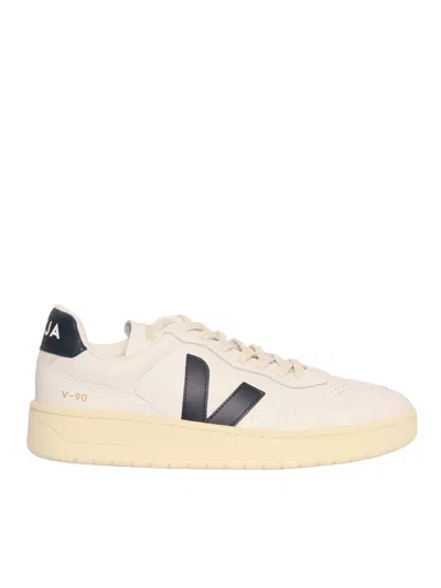Veja Ex White Nautico Leather Sneakers In Multi