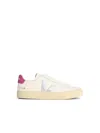 Veja Campo White Low Top Sneakers With Contrasting Heel With Logo Lettering And Logo Patch On The Side In In Multi