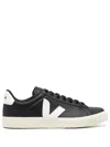 Veja Campo Black And White Low Top Sneakers In Vegan Leather Man In Black