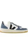 Veja V-10 Logo-detail Leather Sneakers In Multi
