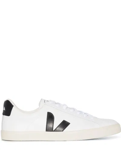 Veja Front Lace-up Sneakers With Branded Heel Counter In Black