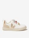 VEJA GIRLS CHROMEFREE LEATHER V-10 TRAINERS EU 34 UK 2 WHITE