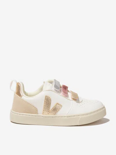 VEJA GIRLS CHROMEFREE LEATHER V-10 TRAINERS EU 34 UK 2 WHITE