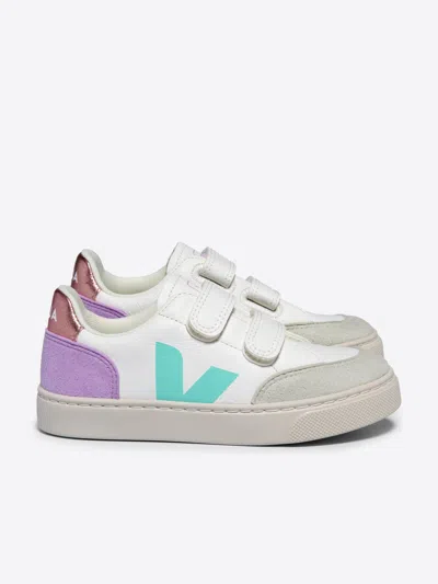Veja Girls Leather V-12 Trainers In White