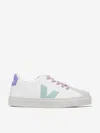 Veja White Esplar Low Top Leather Sneakers In Multicoloured