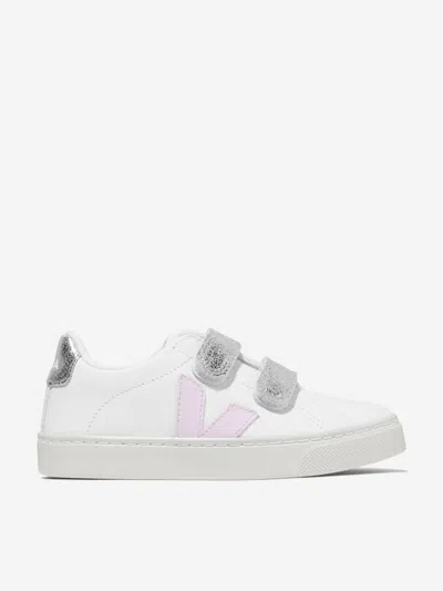 Veja Kids' Girls Small Esplar Velcro Trainers In White