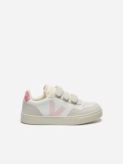 VEJA VEJA GIRLS SMALL V-90 LEATHER TRAINERS