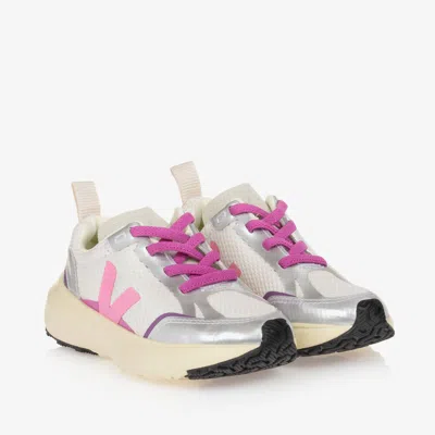 Veja Unisex Canary Light Alveomesh Lace Up Sneakers - Little Kid In White