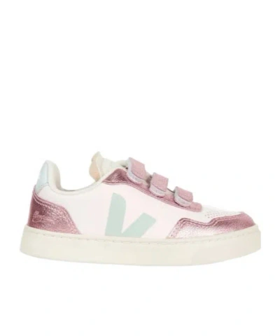Veja Kids' Glitter Strap Sneakers In White