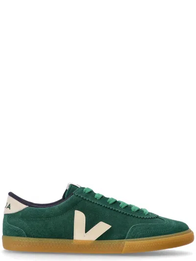 Veja Volley Brushed Suede Sneakers In Green