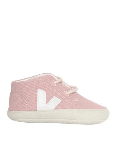 Veja Kids' High Pink Sneakers In White