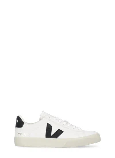 Veja Ivory White Leather V Logo Sneakers In Multi