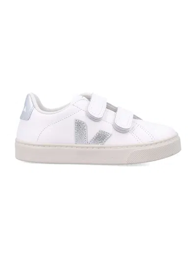 Veja Kid -  Esplar Leather Sneakers White Silver