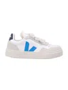 Veja Kid -  V-90 Leather Sneakers White Egee In Multi