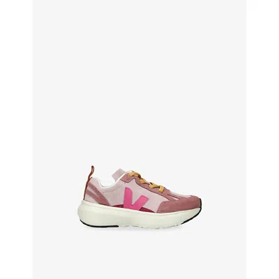 Veja Kids' Small Canary Suede Trainers Pink Comb Eur 28 / 10 Uk