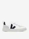 Veja V10 Leather Trainers 6-9 Years In White