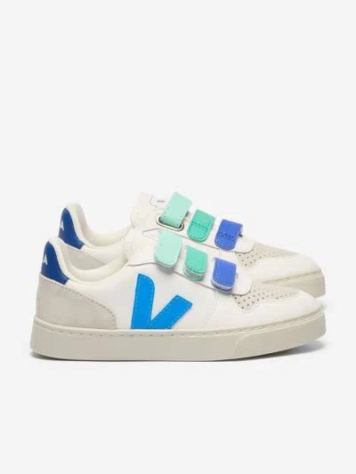 Veja Kids Small V-10 Leather Trainers In White