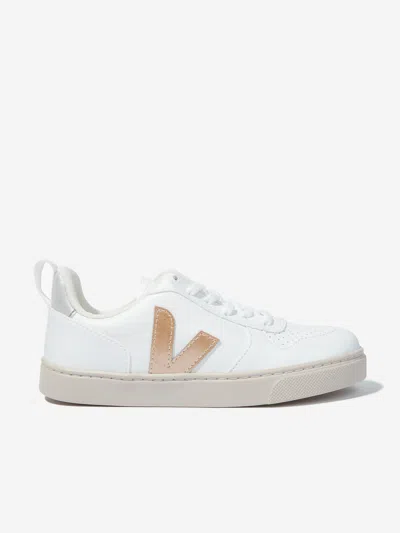 Veja Kids V-10 Laces Trainers In White