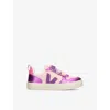 Veja Small V-10 Chromefree Leather Petale_multico-cosmos Sneakers In Pink Comb