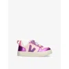Veja Small V-10 Chromefree Leather Petale_multico-cosmos Sneakers In Pink Comb