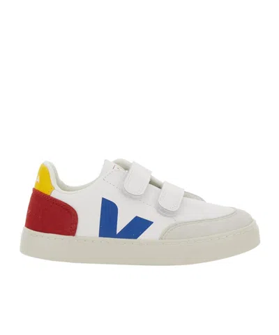 Veja Kids V-12 Logo Printed Sneakers In White
