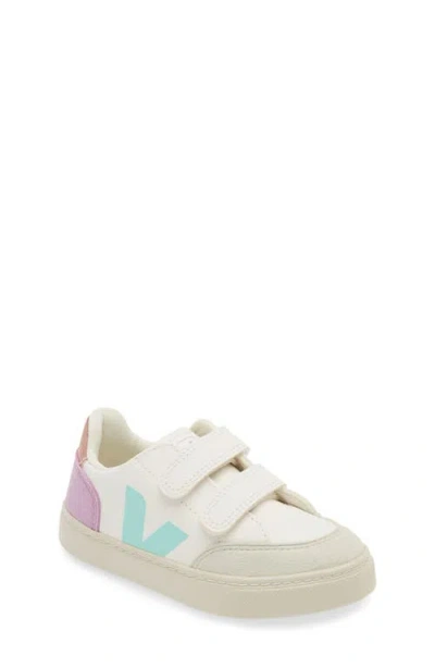Veja Kids' V-12 Sneaker In Extra-white/multi/orchid