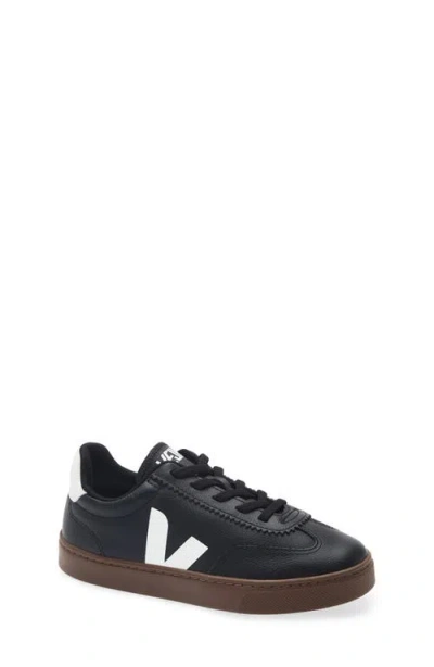 Veja Kids' Volley Elastic Lace Sneaker In Black