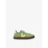Veja Green Kids' Volley Suede Low-top Trainer Eur 27 / 9 Uk In Green