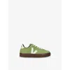 Veja Green Kids' Volley Suede Low-top Trainer Eur 35 / 2.5 Uk In Green