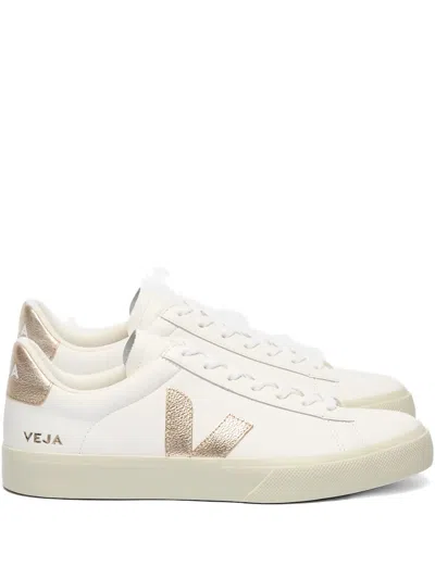 Veja Campo Sneakers In White Leather In Animal Print