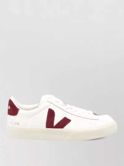 Veja Lace Up Low Top Shoes Rubber Sole In White
