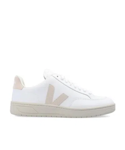 Veja V-12 Calfskin Sneakers In White