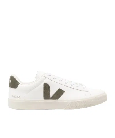 Veja White And Khaki Campo Sneakers