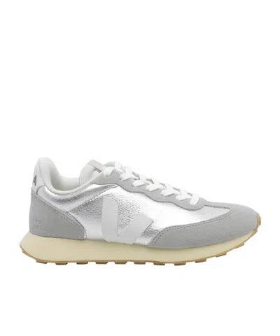 Veja Rio Branco Ii Leather Silver Oxford Grey White Sneakers In Gray