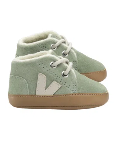Veja Kids' Suede Pre-walker Shoes In Light Green