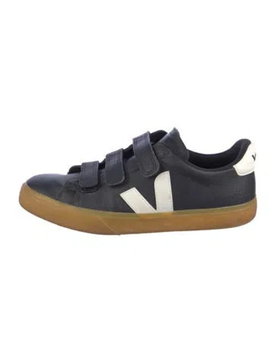 Pre-owned Veja Leather Colorblock Pattern Sneakers In Blue