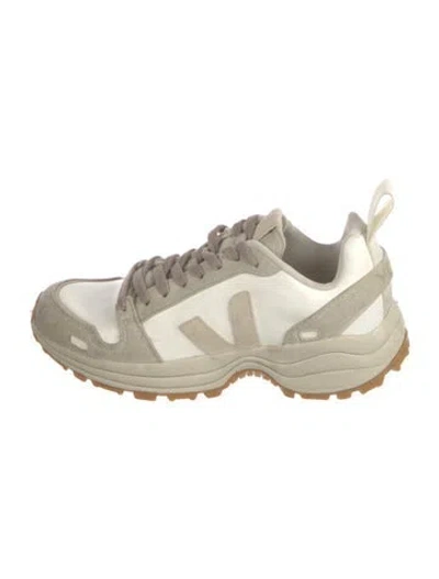 Pre-owned Veja Leather Colorblock Pattern Sneakers In White