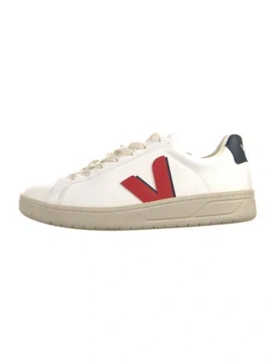 Pre-owned Veja Leather Colorblock Pattern Sneakers In White