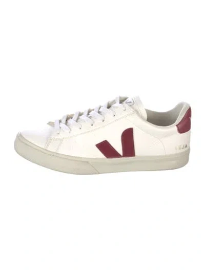Pre-owned Veja Leather Colorblock Pattern Sneakers In White