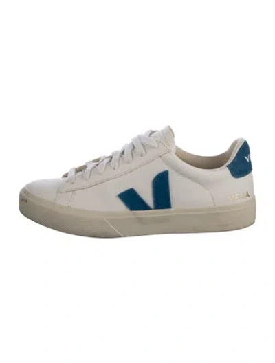 Pre-owned Veja Leather Colorblock Pattern Sneakers In White