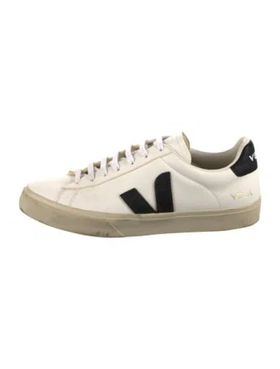 Pre-owned Veja Leather Colorblock Pattern Sneakers In White